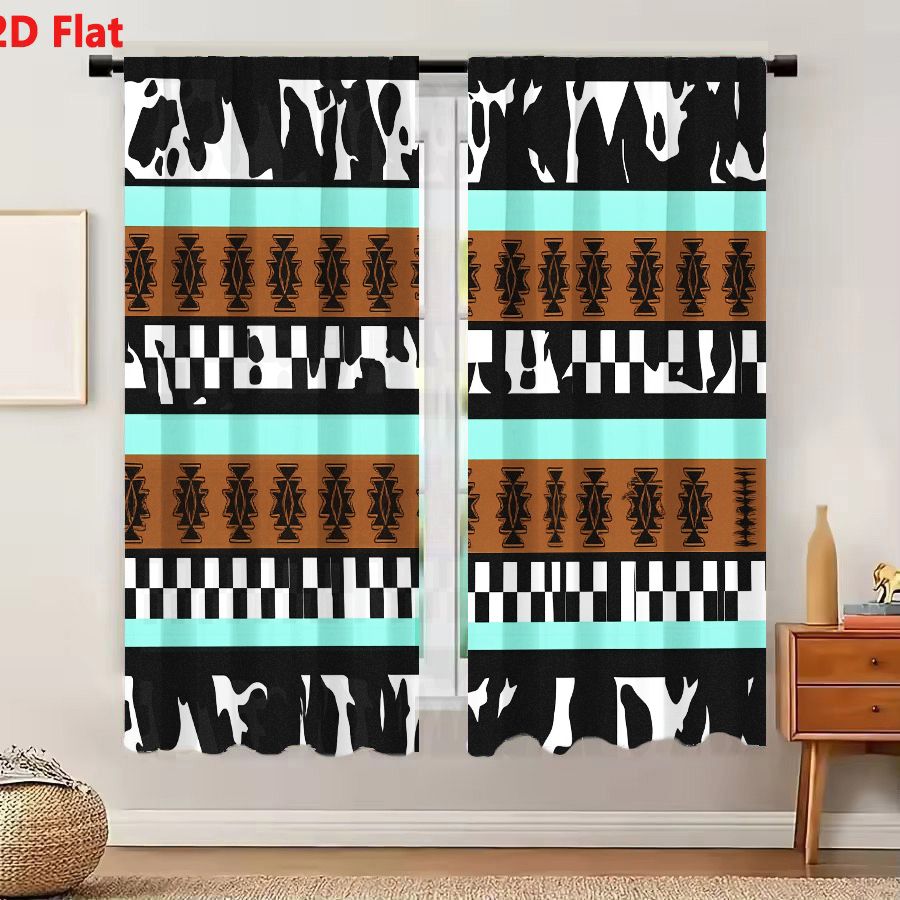 Century Textile & Sewing Supply - 2Pcs Curtains 2D Flat Geometric Abstract