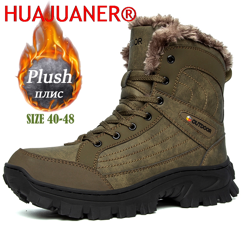 Sewing Nylon - Men Winter Snow Boots Platform Plush