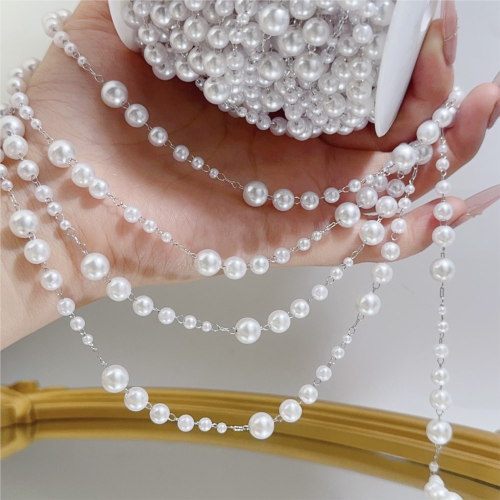 1meter 3-8mm Faux Pearl Beadin - Sewing Production ulasan dan harga