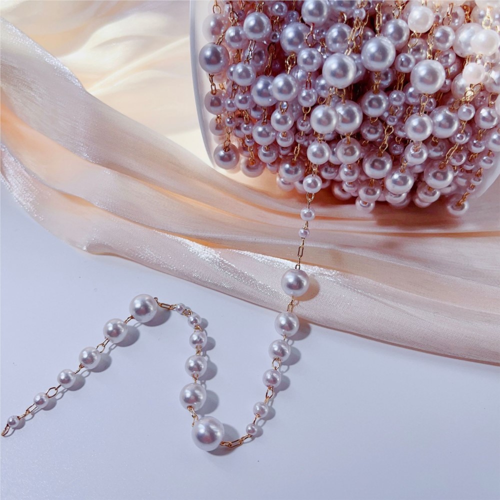 1meter 3-8mm Faux Pearl Beadin - Sewing Production ulasan dan harga