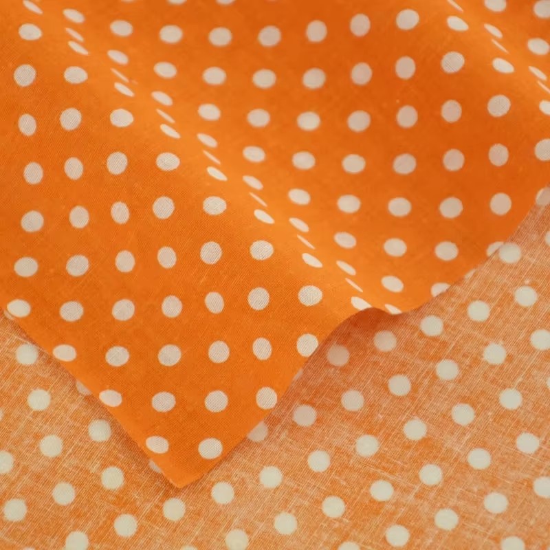 50X150CM White Orange Polka Do - Textile For Sewing ulasan dan harga