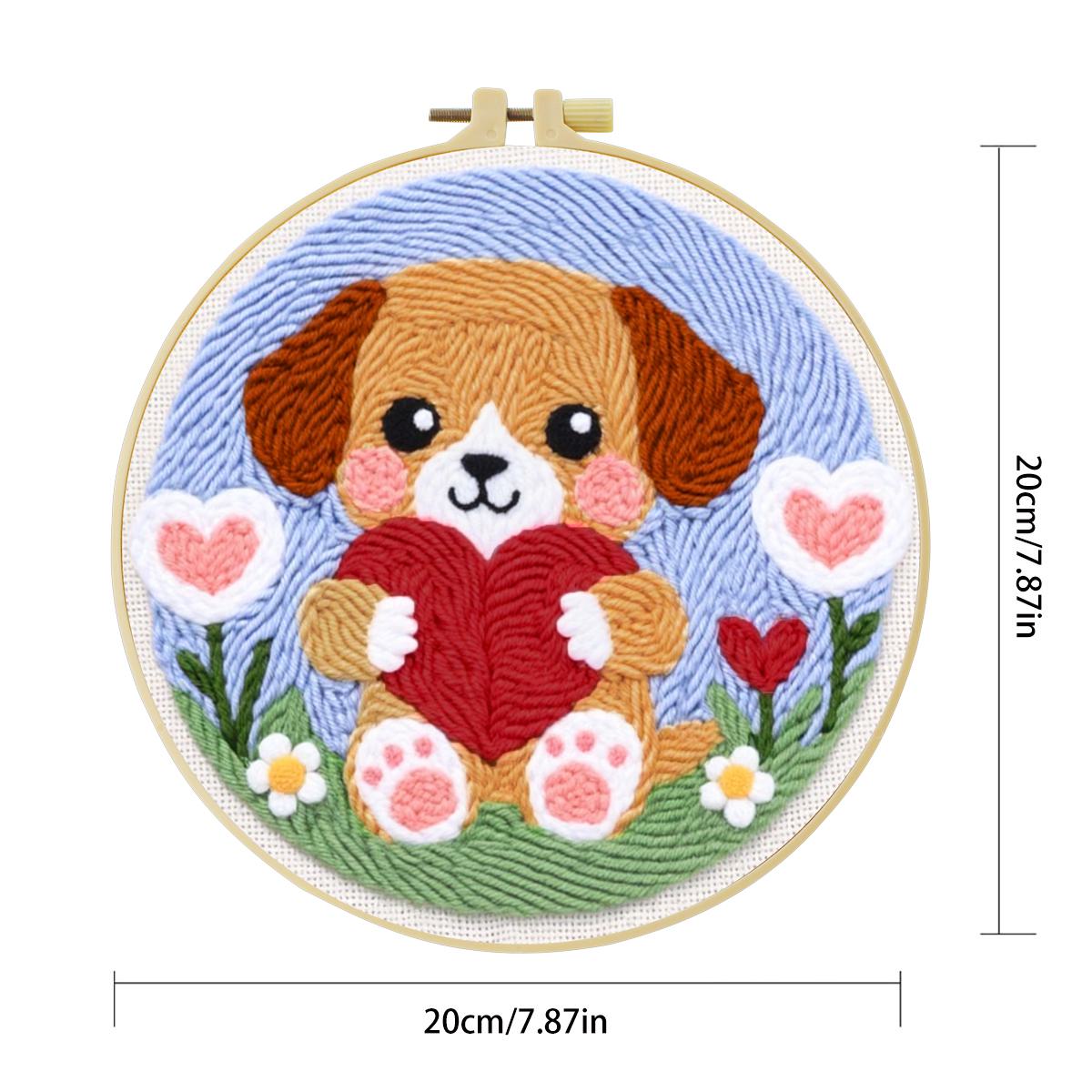 20X20CM/7.87inch Dog Punch Nee - Is Sewing Textile Art ulasan dan harga