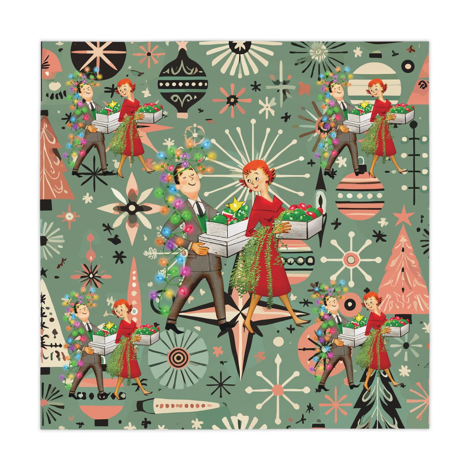Retro 1950s Kitsch Christmas S - Century Textile & Sewing Supply ulasan dan harga