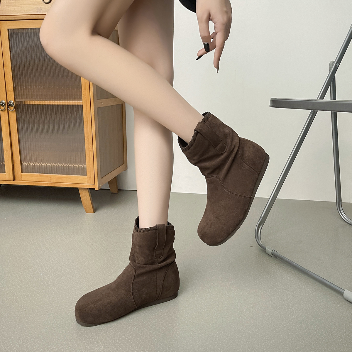 Retro Stacked Women's Boots 20 - Sewing Nylon ulasan dan harga
