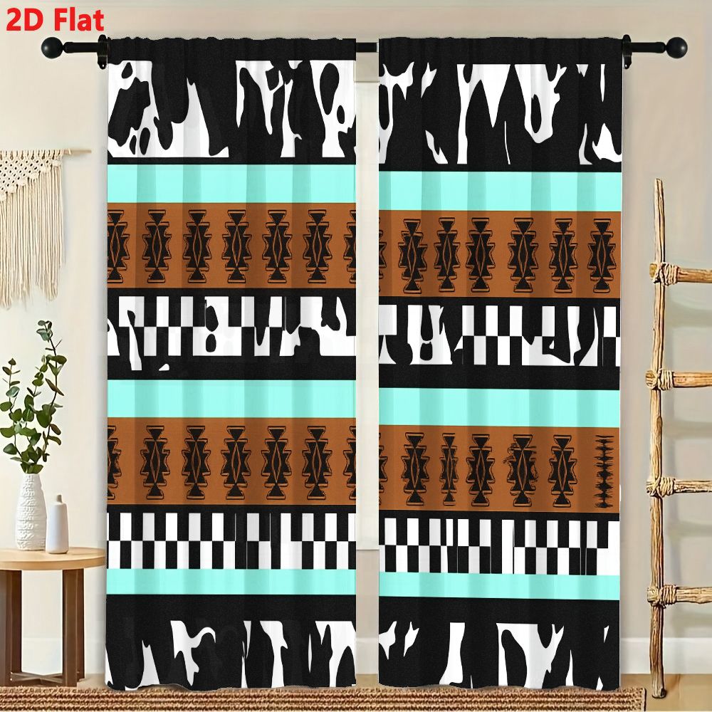 2Pcs Curtains 2D Flat Geometri - Century Textile & Sewing Supply ulasan dan harga