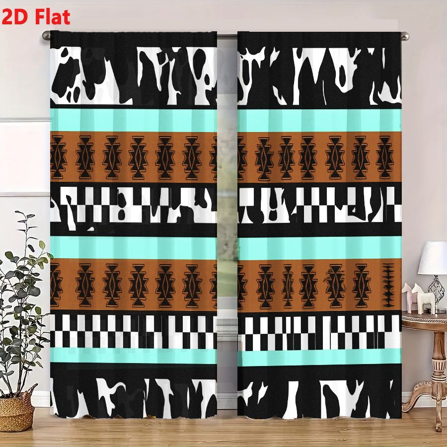 2Pcs Curtains 2D Flat Geometri - Century Textile & Sewing Supply ulasan dan harga