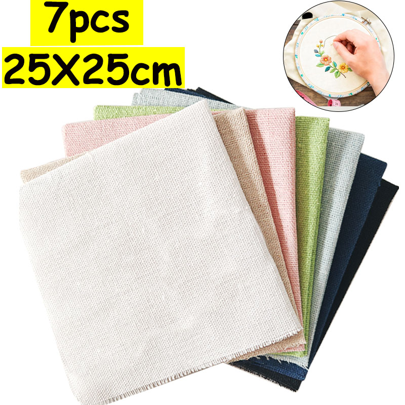 7-Piece Set of 25* 25cm Linen  - Is Sewing Textile Art ulasan dan harga