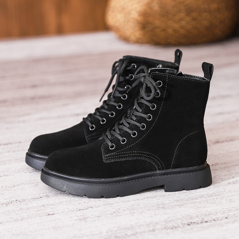 Womens Brown Suede Combat Boot - Sewing Nylon ulasan dan harga