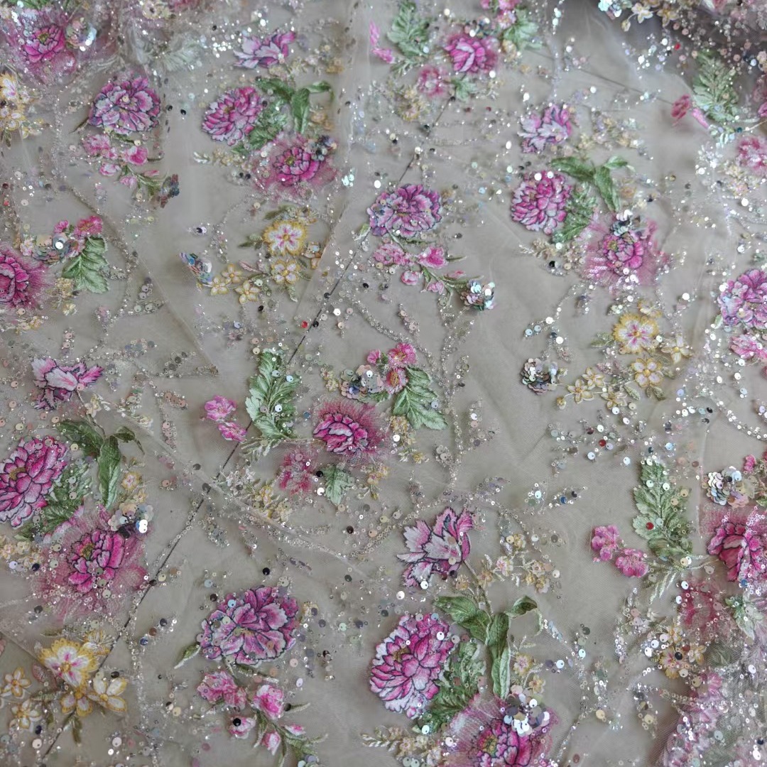 1M 120Cm Wide Luxury Beaded La - Textile For Sewing ulasan dan harga