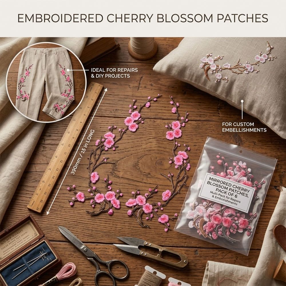 DIY Cherry Blossom Iron On Pat - Textile For Sewing ulasan dan harga