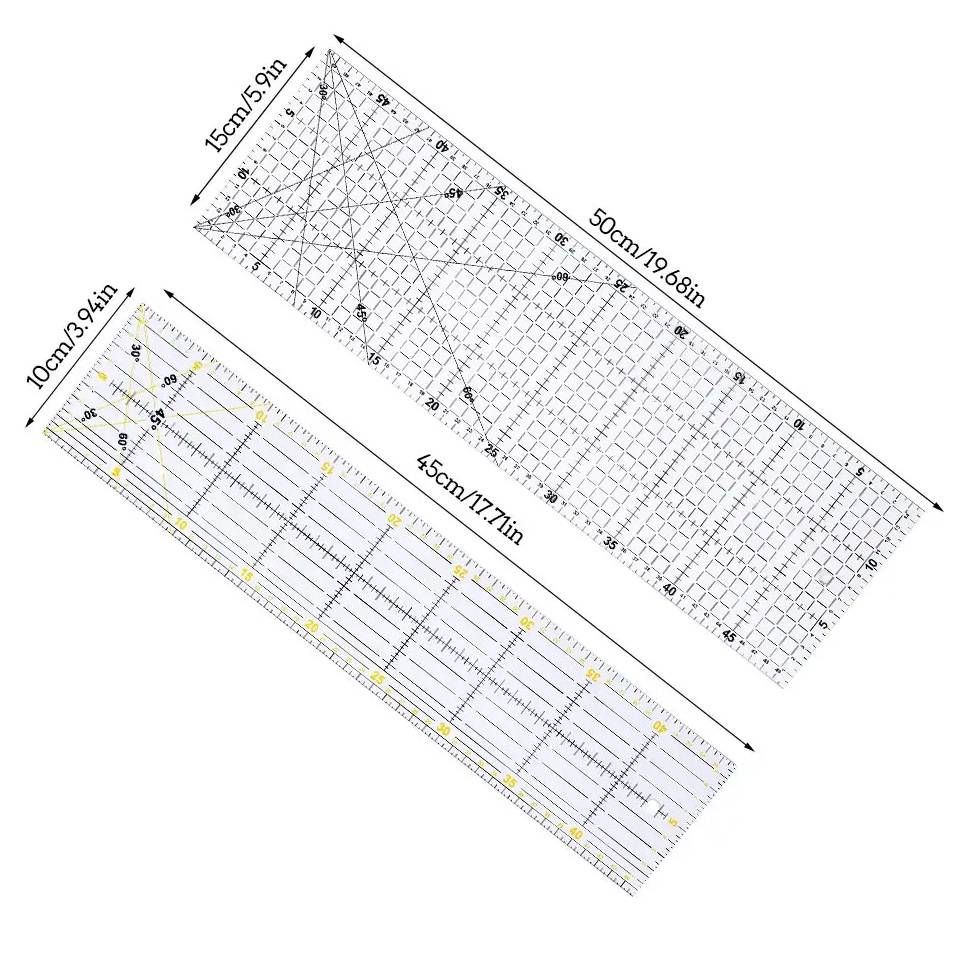 Fenrry Multisize Acrylic Patch - Sewing Gauge Ruler ulasan dan harga